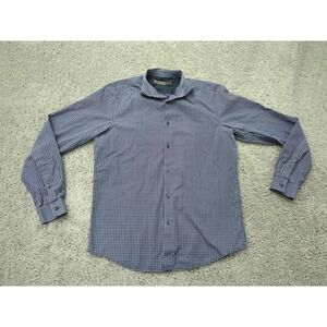 Ben Sherman Button Up Shirt Mens M Purple Crosshatch Long Sleeve Classic